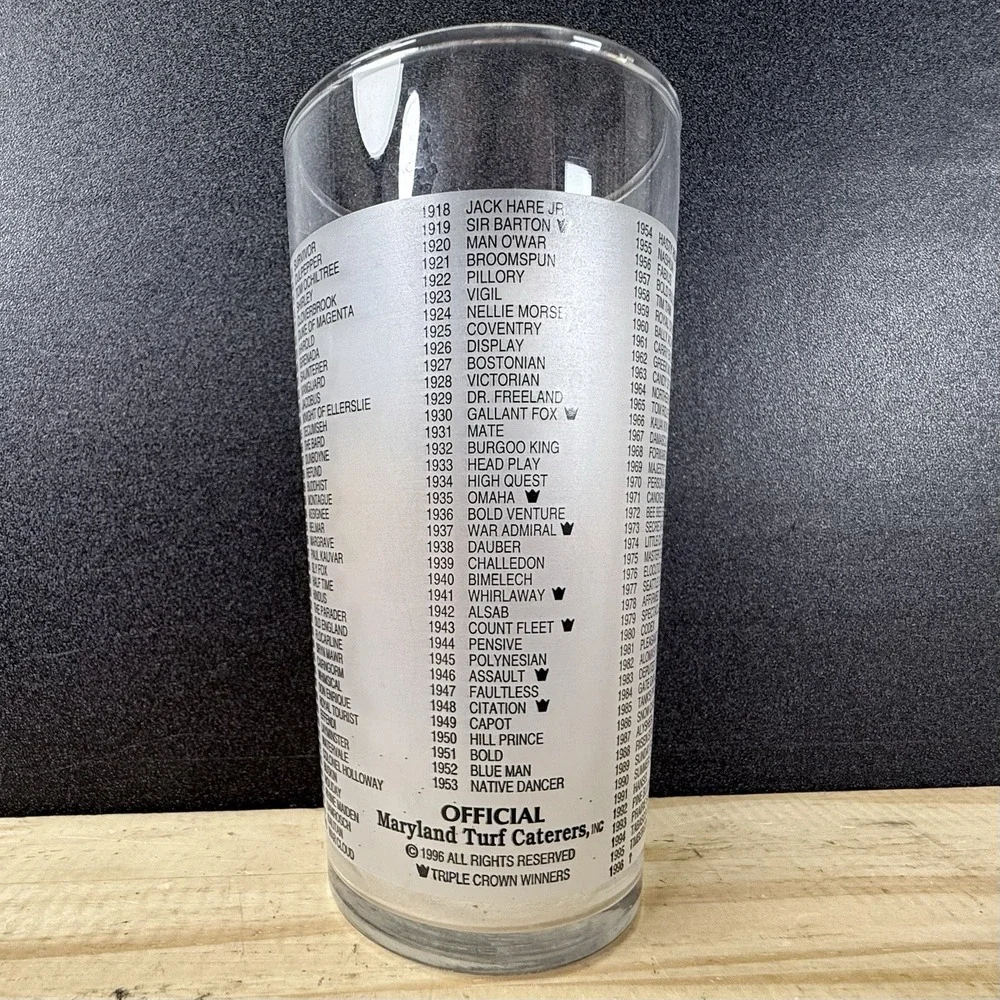 Preakness 121 Pimlico Baltimore, MD 1996 Horse Racing‎ Souvenir Glass